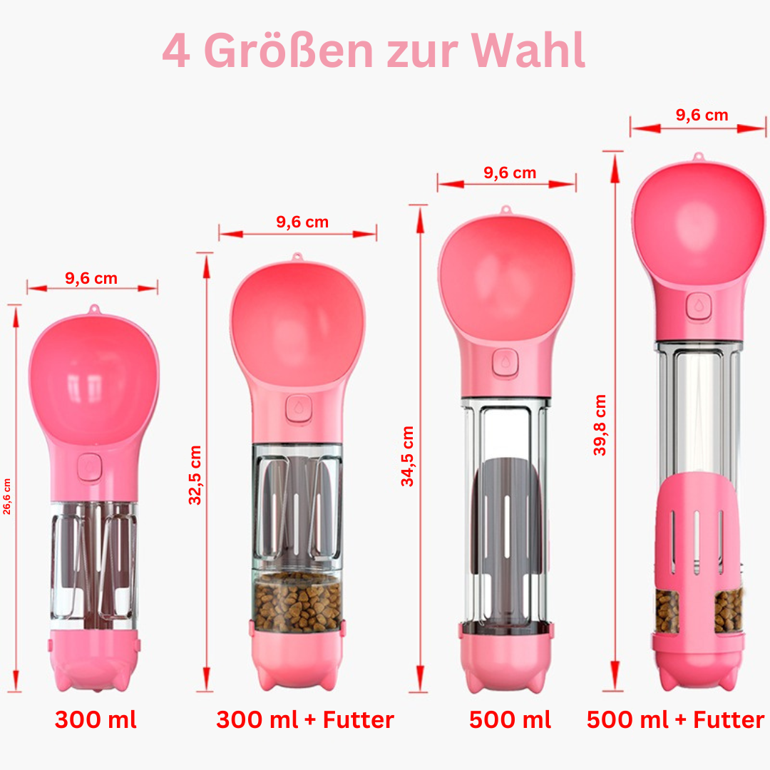 4 in1 Hunde Wasserflasche