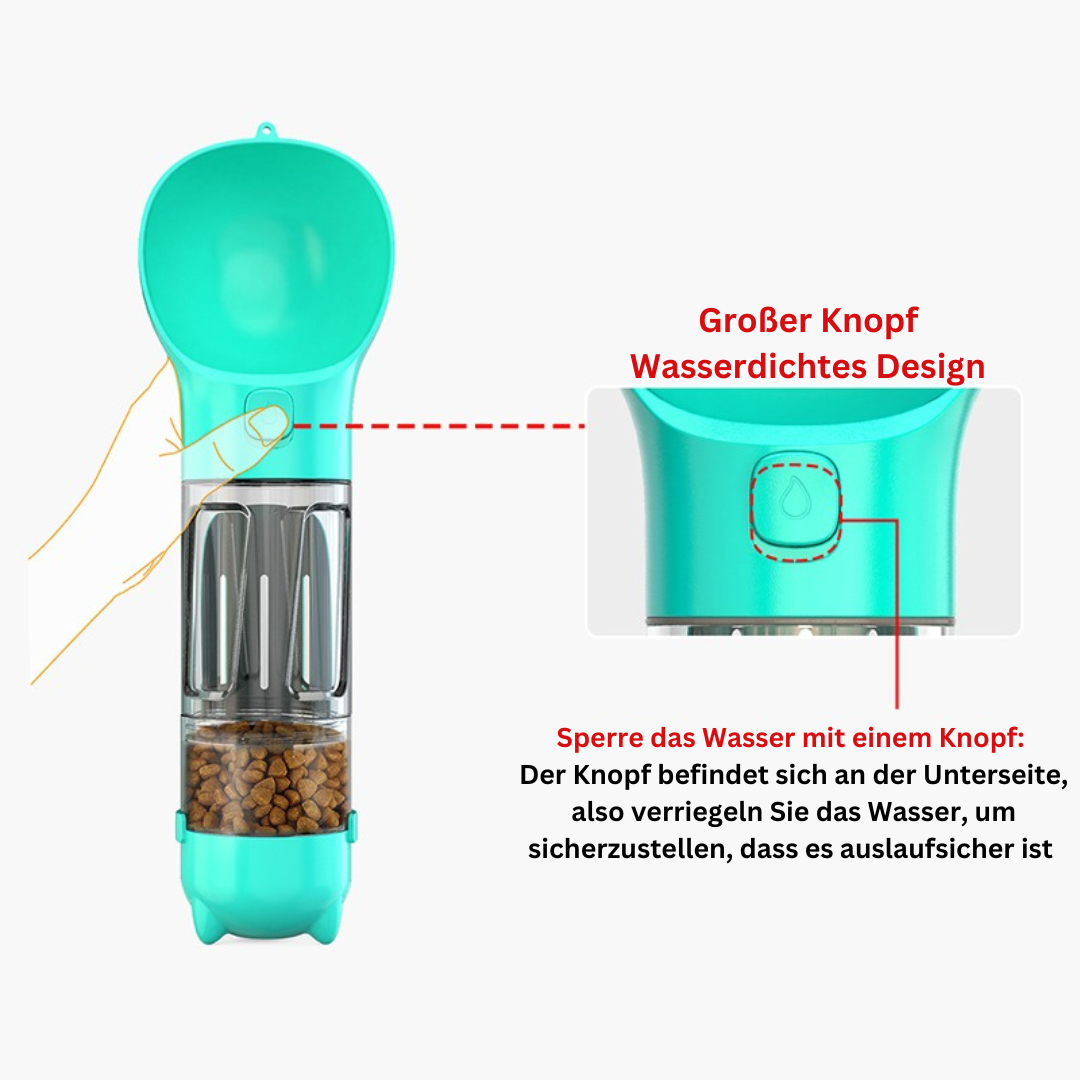 4 in1 Hunde Wasserflasche